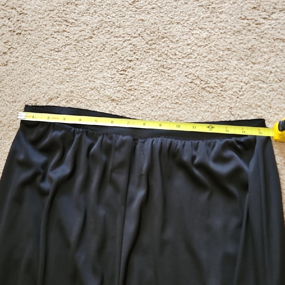 Alex Evenings Elegant Elastic Waist Black Maxi Skirt With Tiered Hem Size L - Picture 4 of 8